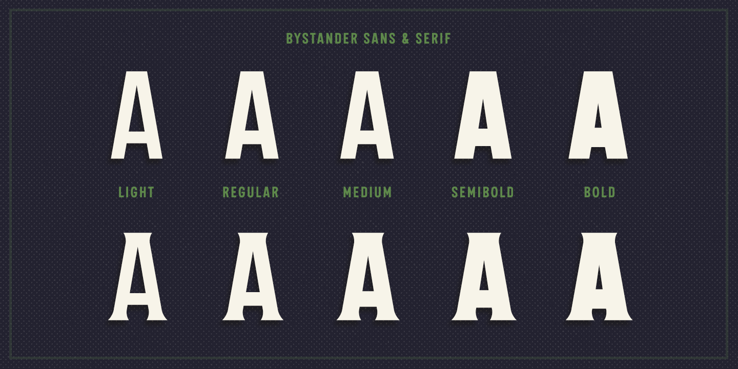 Пример шрифта The Bystander Collection Sans Regular